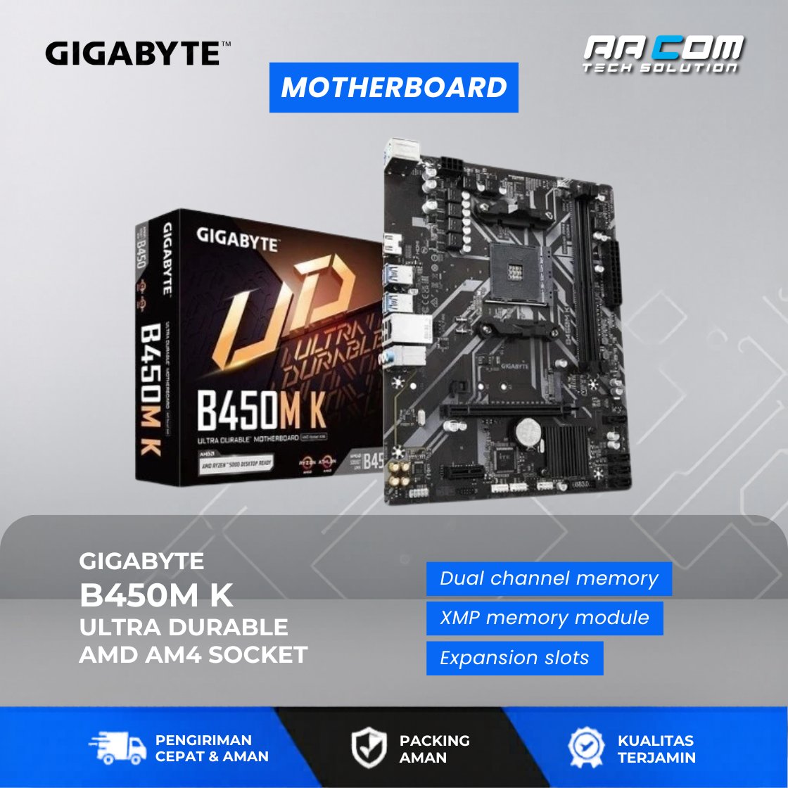 GIGABYTE B450M K AMD AM4 B450 DDR4 MOTHERBOARD