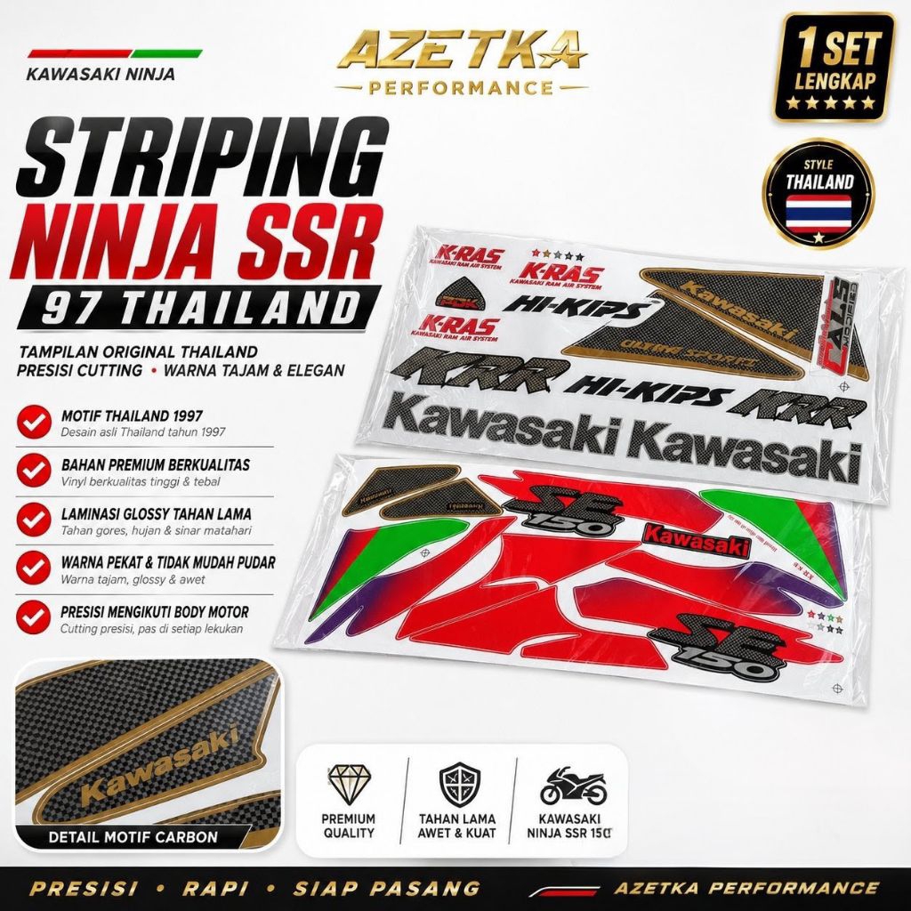 Striping Ninja SSR 97 SE Thailand/Stiker Body Ninja SSR 1997 SE Merah/Decal Ninja 150 SSR