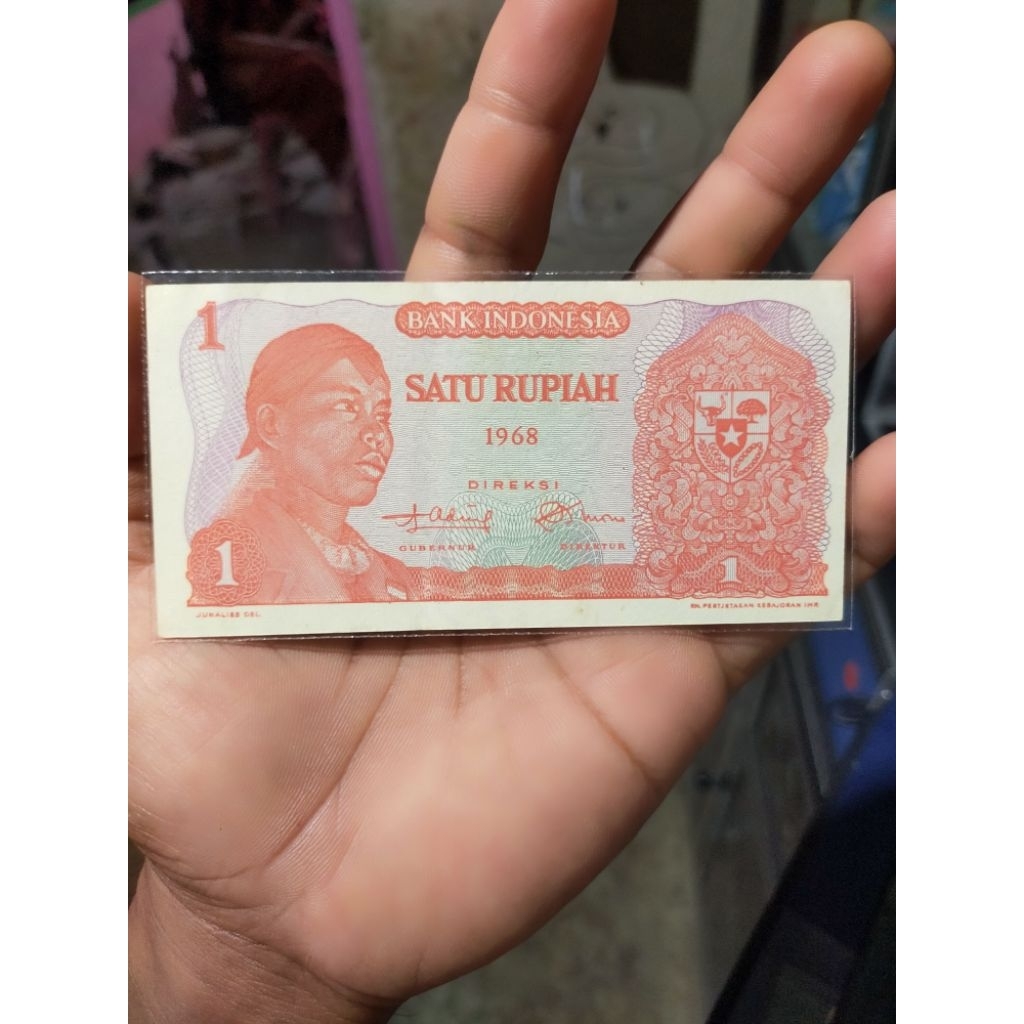 uang kuno 1 rupiah Sudirman 1968