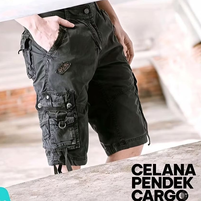 Celana Cargo pendek Pria bahan Denim Jeans Celana Cargo gunung bahan levis bawah lutut