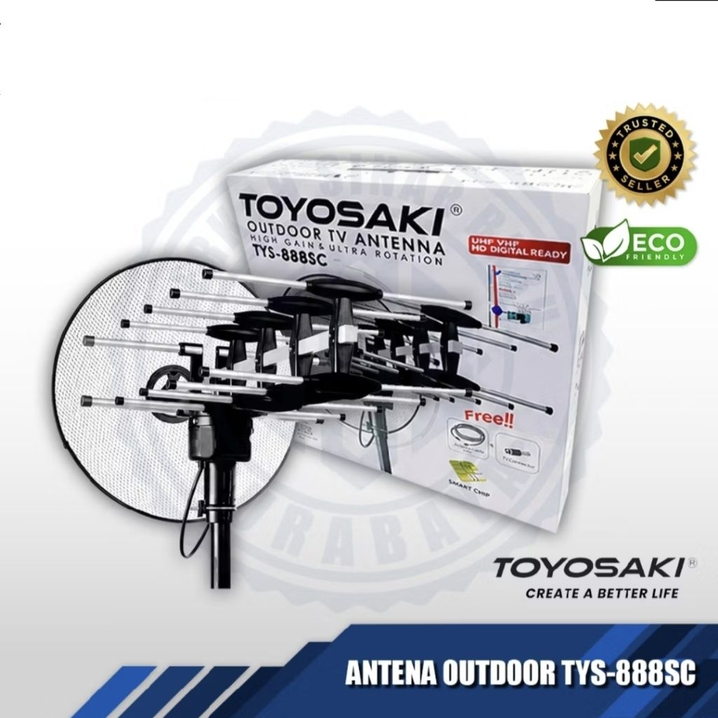 Antena TV Outdoor Murah Toyosaki TYS-888SC dengan Penguat Sinyal