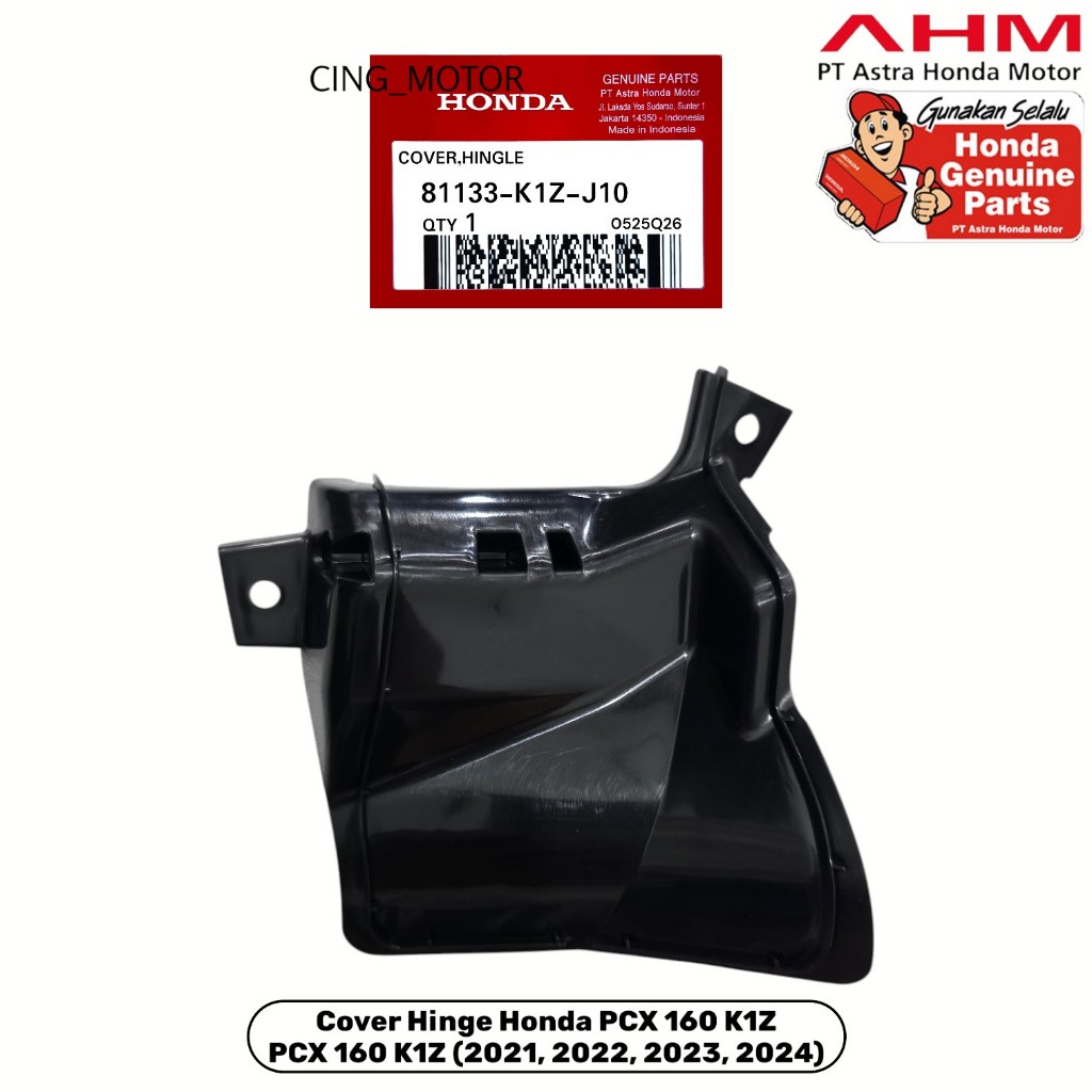 81133K1ZJ10 COVER HINGE TUTUP LACI DASBOR DALAM PCX 160 K1Z 2021 2022 2023 2024 PART AHM