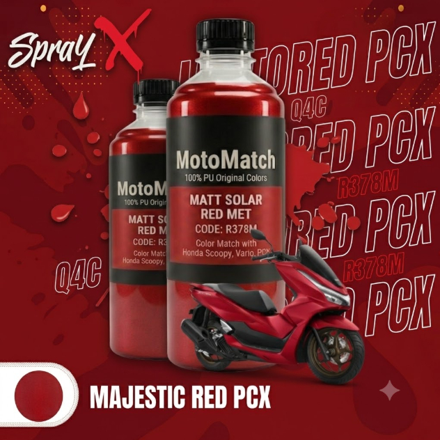 MOTOMATCH PU MATT SOLAR RED MET HM R378M / MAJESTIC RED PCX VARIO R378M