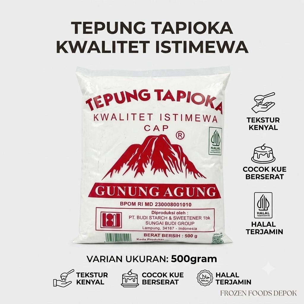 TEPUNG TAPIOKA/SAGU CAP GUNUNG AGUNG 500 GRAM