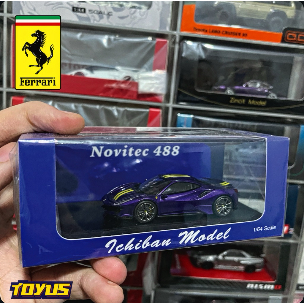 Ichiban Model - 1/64 Ferrari Novitec 488 Purple Yellow