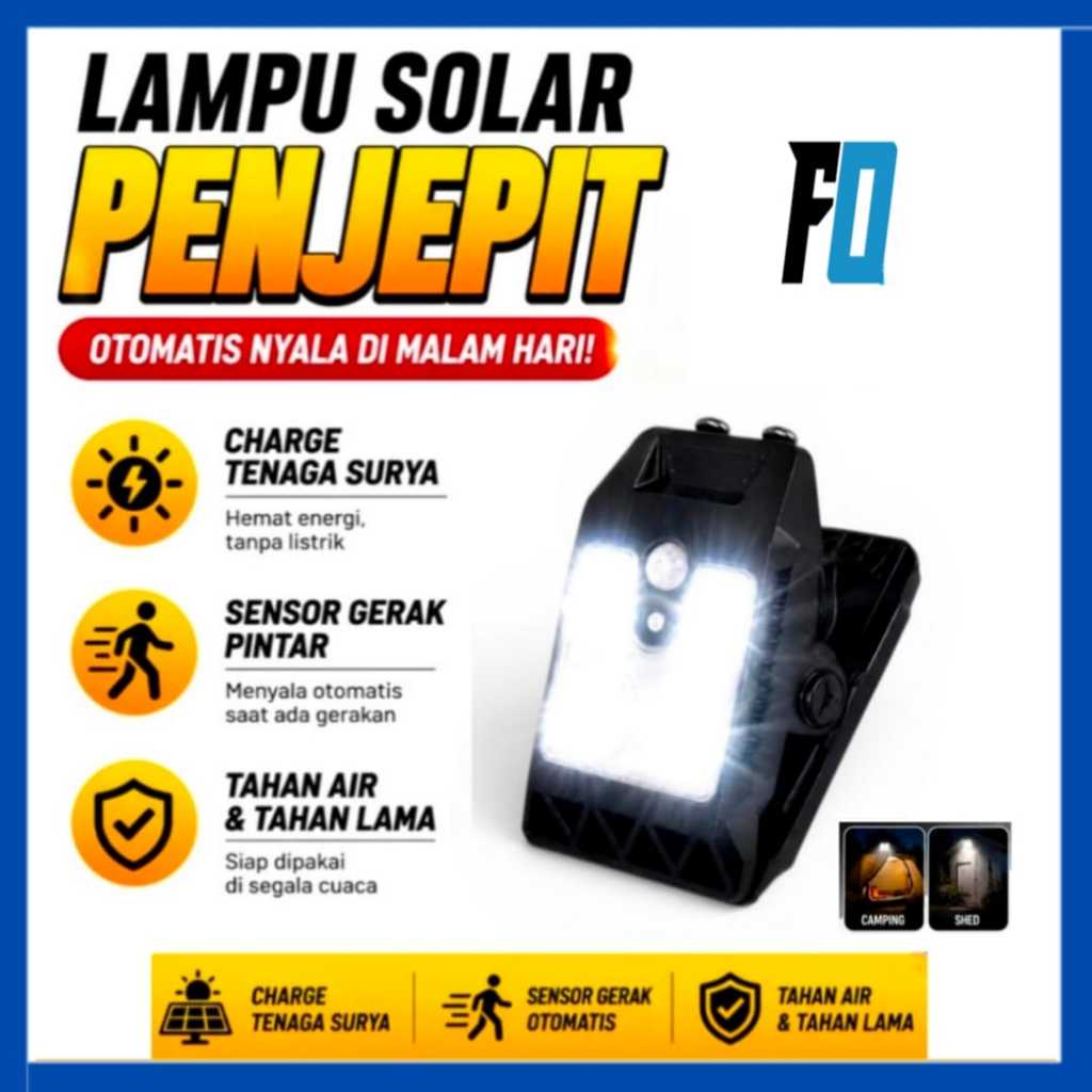 (FO)Lampu Jepit Lampu Solar Tenaga Surya / Lampu Clip Mini Solar Panel Surya