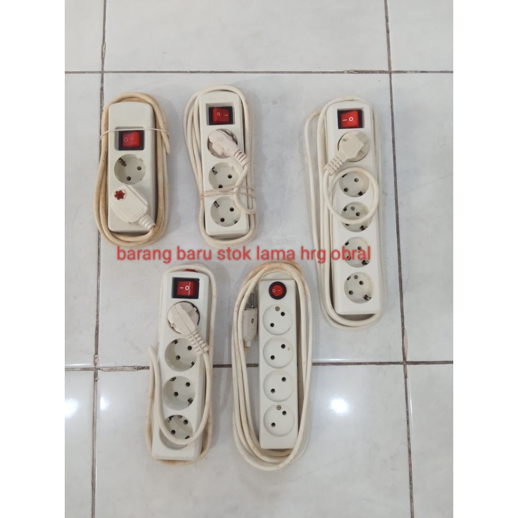 StopKontak Stop Kontak Arde Saklar 3M 5M Kabel 2 3 4 Lubang Plat Kuningan PROMO