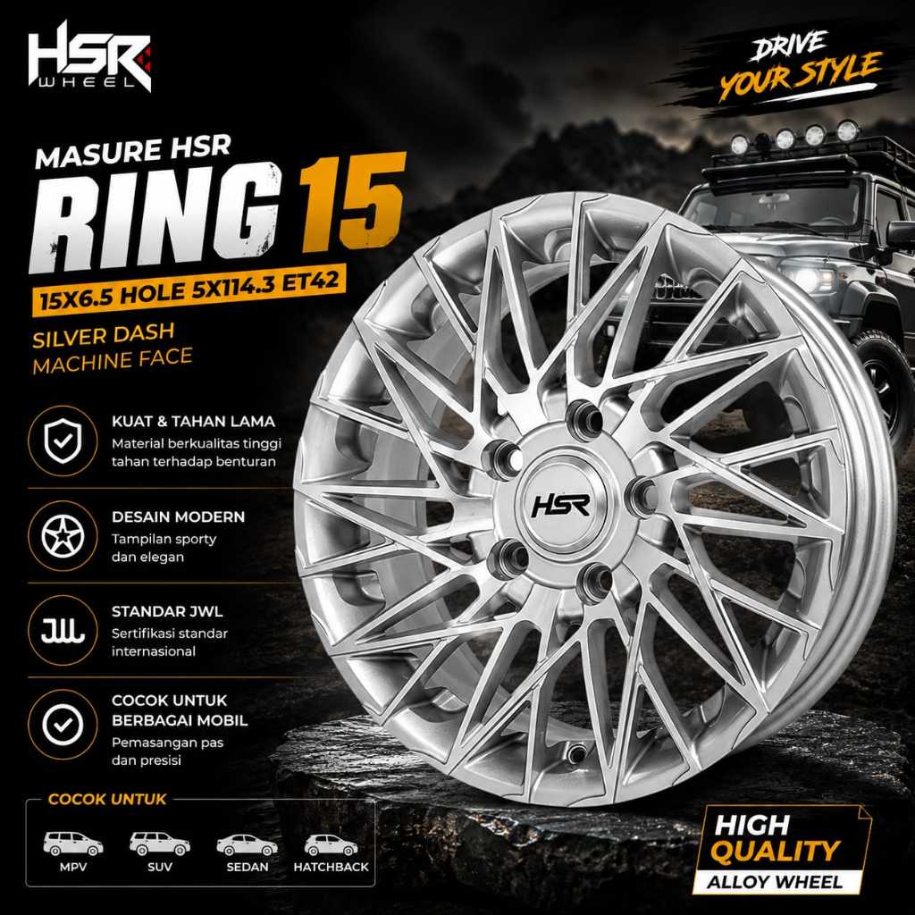 Velg racing masure ring 15 untuk ertiga grandmax apv dll