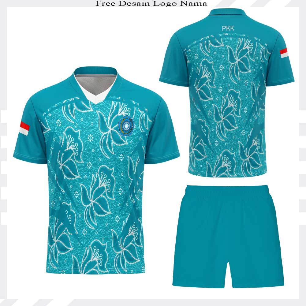 Setelan Olahraga PKK Tosca Lengan Pendek Celana Pendek Printing Custom - Free Desain Logo Nama Tim P