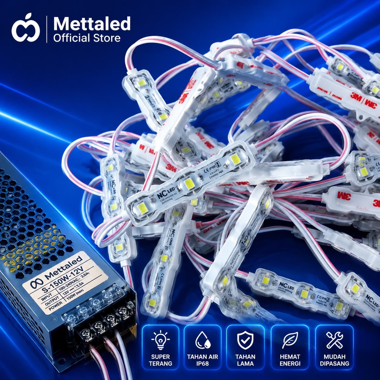 NC LED SAMSUNG LED Modul Strip 3 Mata 5630 CLEAR 1.2W MADE IN KOREA 50 PCS DAN 100 PCS