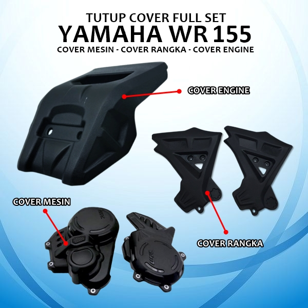 ENGINE GUARD WR 155 WR155 TUTUP MESIN COVER RANGKA FULL SET YAMAHA MOTOR TRAIL CROSS SUPERMOTO PNP
