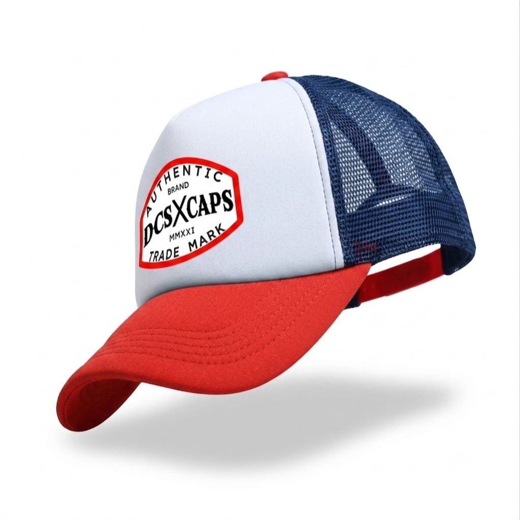 Topi Trucker Lotto Jaring Korea Original Merah | Nyaman Dipakai Seharian