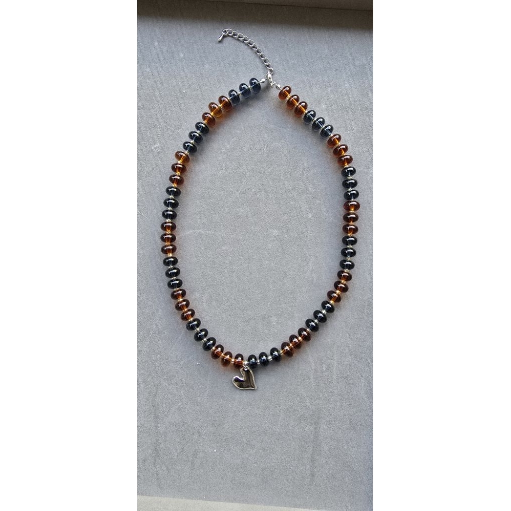 Amber heart necklace