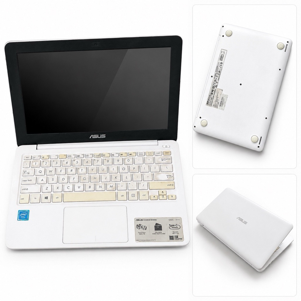 Laptop Murah bagus ASUS E202S Putih, Intel Core, Port Type-C, HDMI, Layar 11.6 Inch 2nd bekas