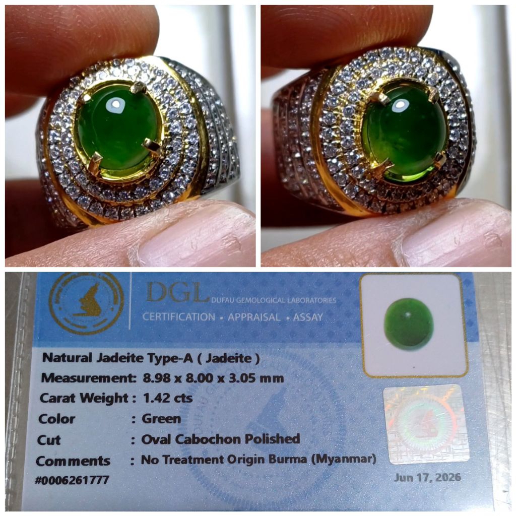 Jadeite Jade / Giok Burma type A memo DGL