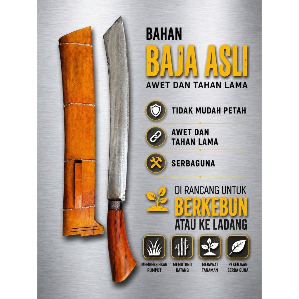 pisau berkebun patimura bahan baja per asli top A1 100% asli