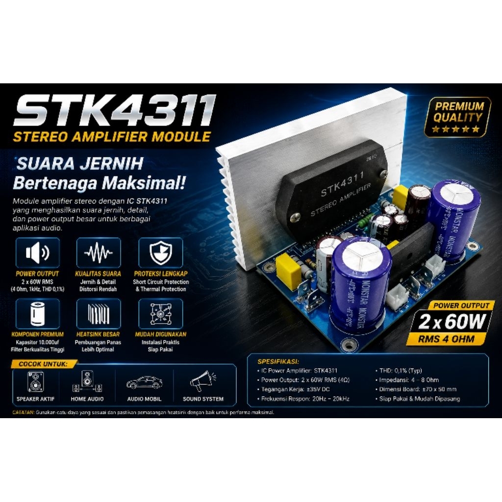 KIT STK 4311 STK4311 POWER AMPLIFIER