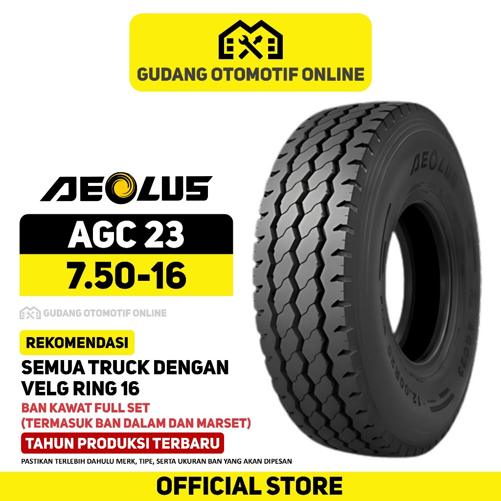 Ban Truk Aeolus AGC23 AGC 23 750 R16 16 Truck Colt Diesel Canter Ragasa 7.50 R16