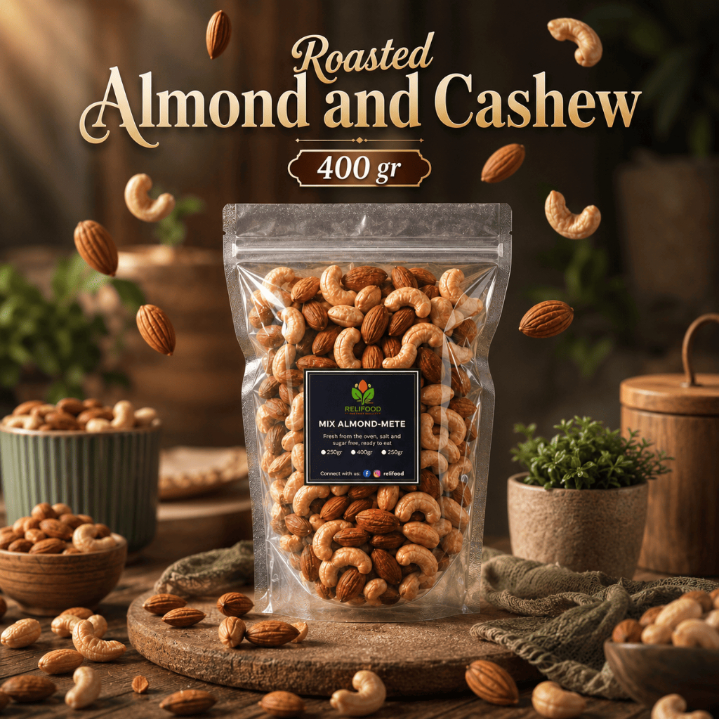 TRAIL MIX KACANG ALMOND DAN METE MEDE PANGGANG 400 GRAM MIXED NUTS