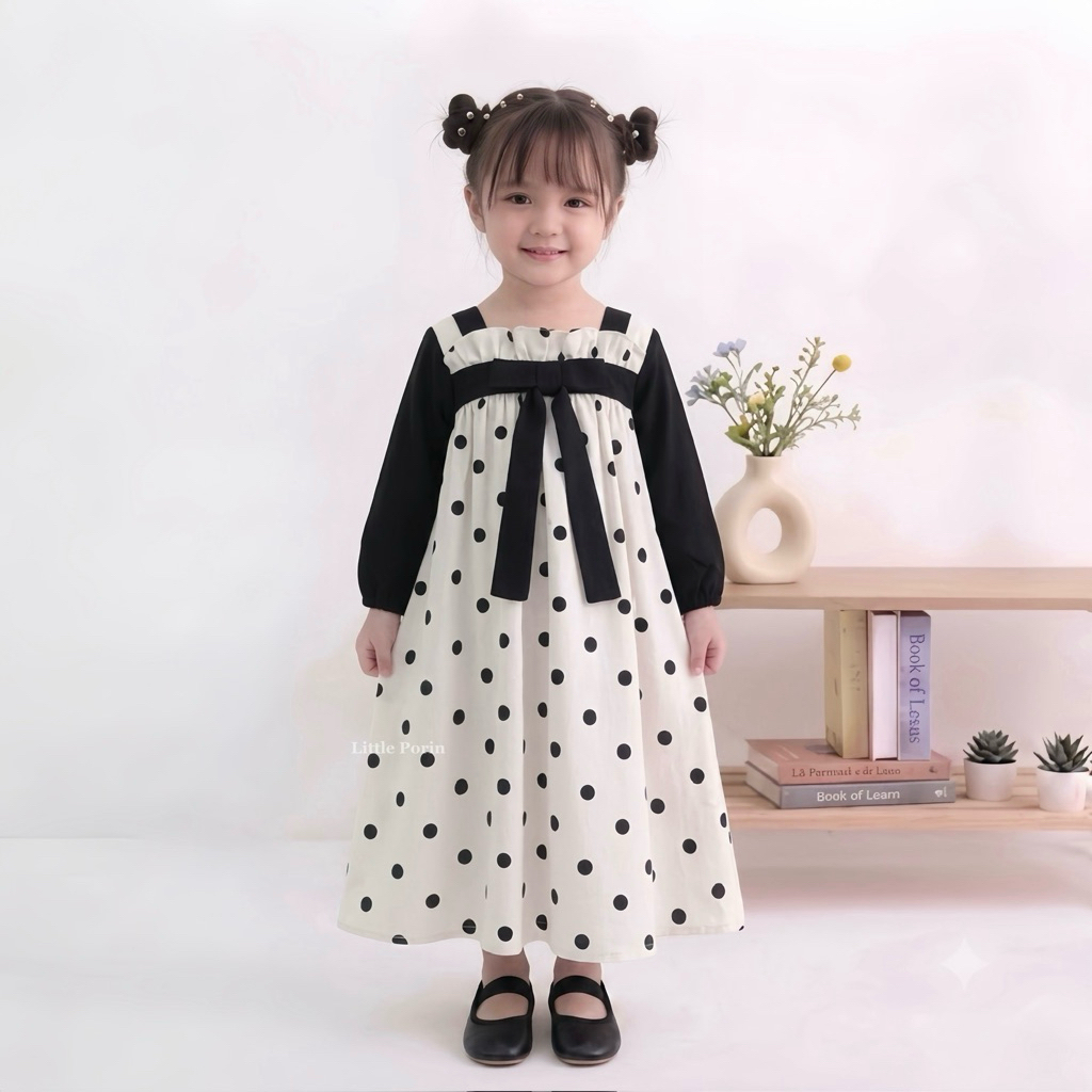 Little Porin - Shanum Gamis Rayon - Gamis Rayon Twill Anak Perempun