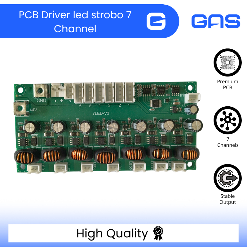 PCB Driver LED Strobo 7 Channel 44V DC | Board Driver Lampu Strobo LED | Spare Part Stage Lighting