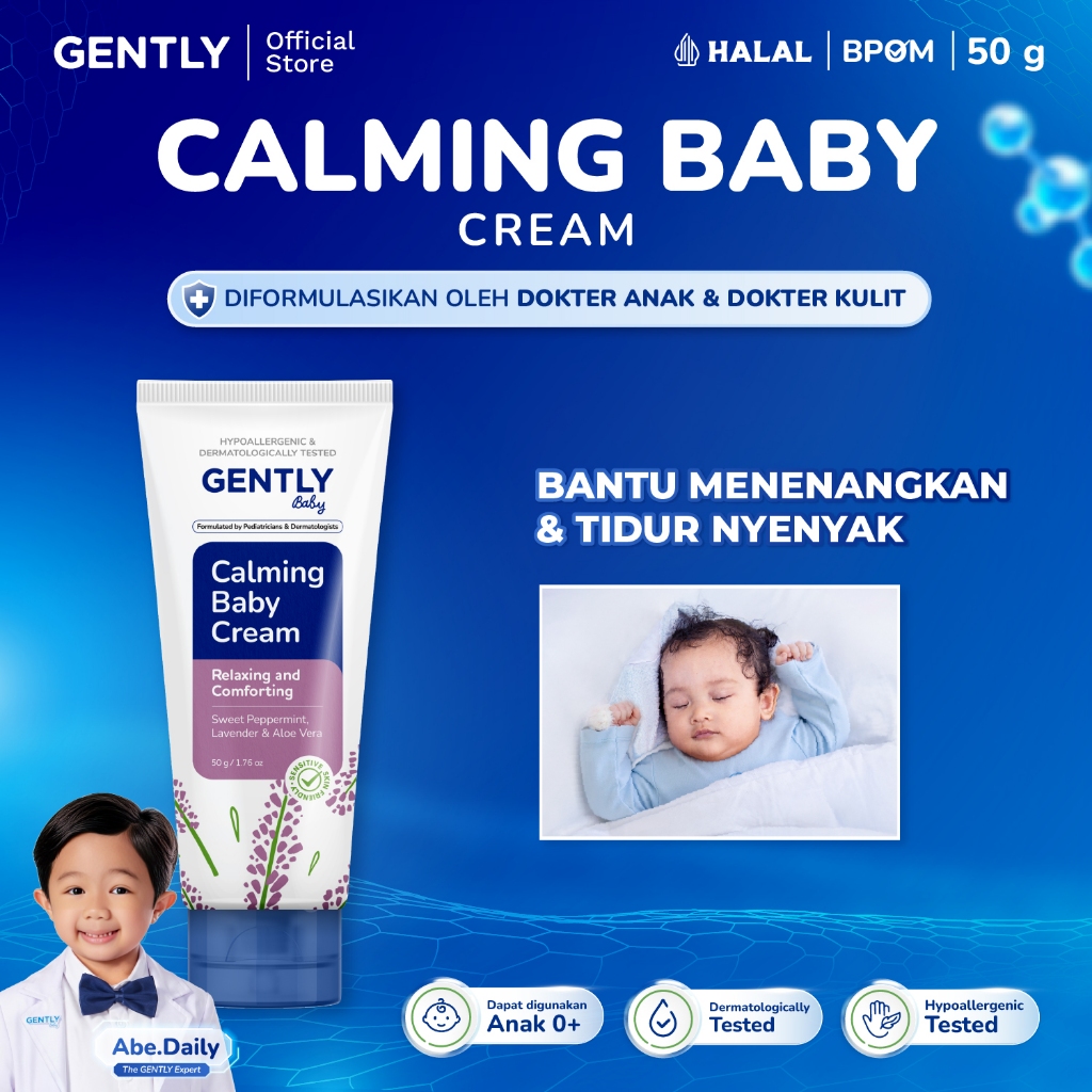 GENTLY Calming Baby Cream 50 g | Perlengkapan Bayi Newborn - Tidur Nyenyak