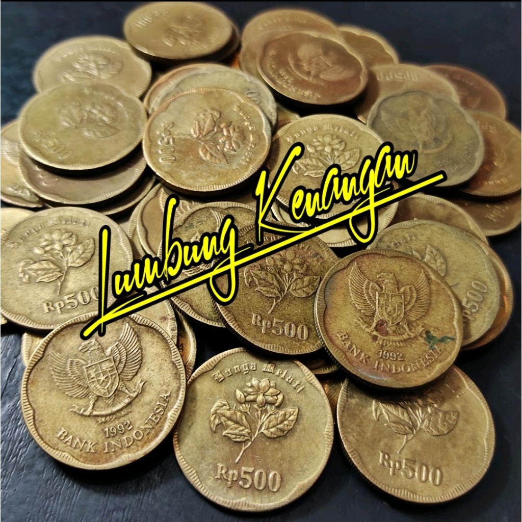 uang kuno koin 500 Rupiah melati tahun 1992