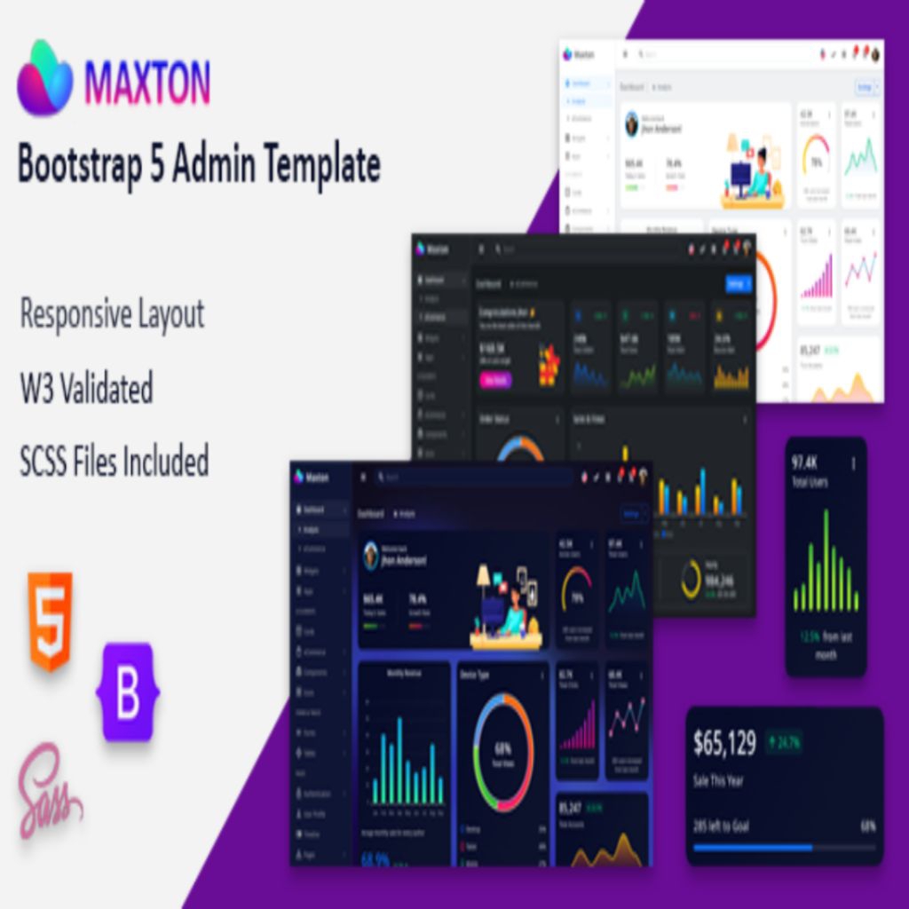 Maxton - Bootstrap 5 Admin Dashboard + Landing Page Template + Mobile Application
