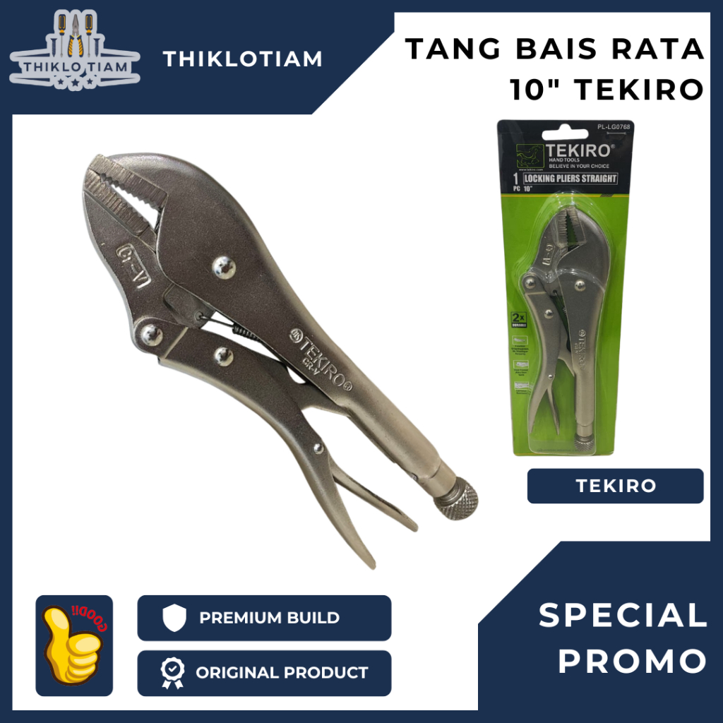 TEKIRO TANG BAIS 10" / TANG JEPIT  BAIS BUAYA 10" LURUS / TANG JEPIT LURUS 10" TEKIRO