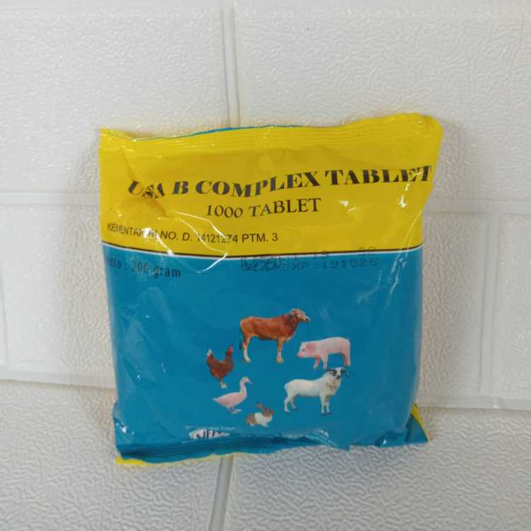 Vitamin B Komplek USFA 1000 Tablet untuk Pertumbuhan dan penggemukan sapi & kambing USFA B complex