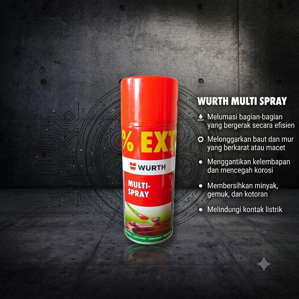 Mutli Spray Penetrant Wurth 400ml - Cairan Pembersih Karat Pelindung Pelumas Metal