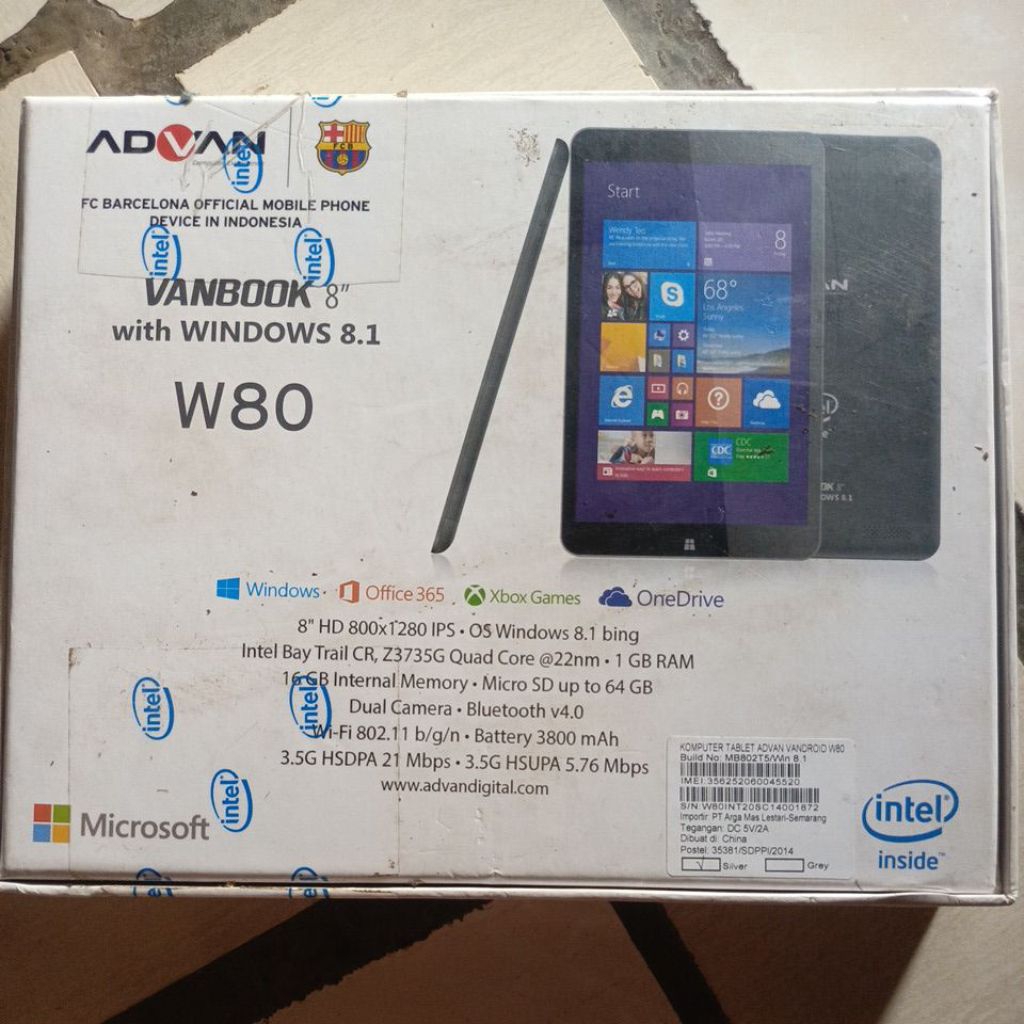 Minus baca deskripsi Tablet Advan Vanbook 8 Windows 8.1 Intel Quad Core 1GB RAM 16GB Internal Dual C