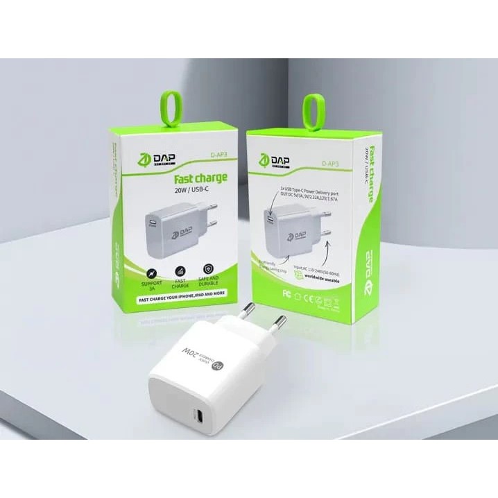 SAHABATPONSEL - Batok Charger DAP D-AP3 Colokan TYPE-C Kepala Casan DAP D-AP3 USB C 20W Adaptor Char