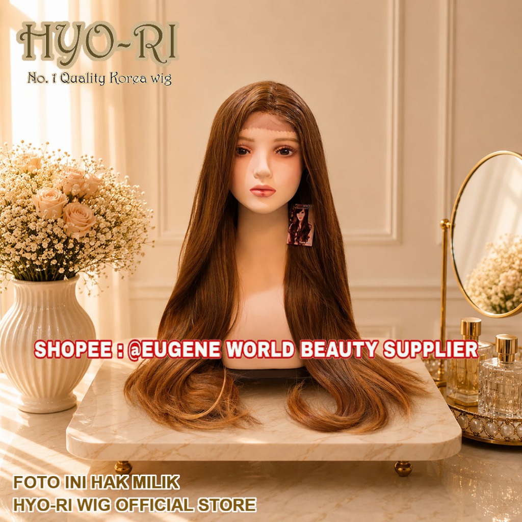 HYO-RI WIG : WIG WANITA PANJANG LURUS LACE FRONT PREMIUM HIGH QUALITY WARNA GOLD BLONDE NATURAL HAIR
