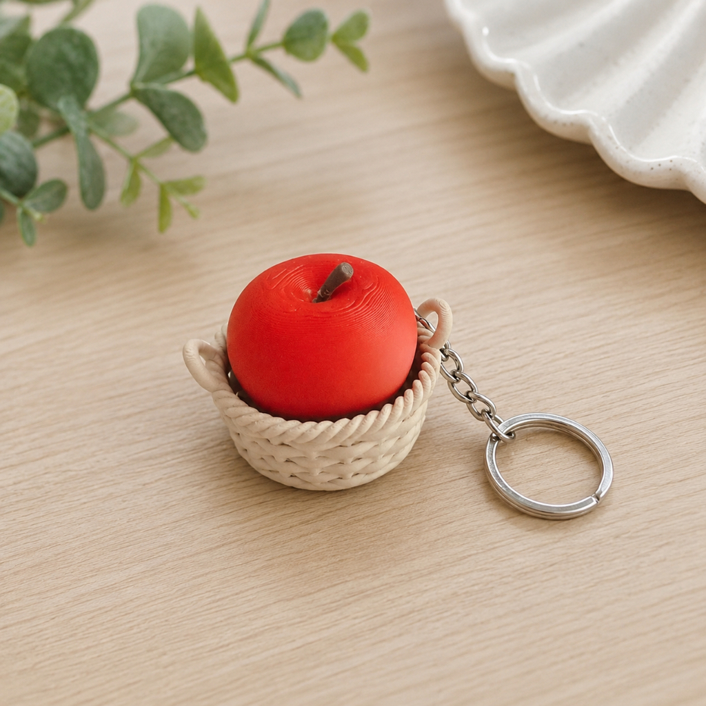 Giant Apple Fidget Clicker Keychain Mainan Klik Bentuk Apel Lucu Sensory Stress Relief Gantungan Kun
