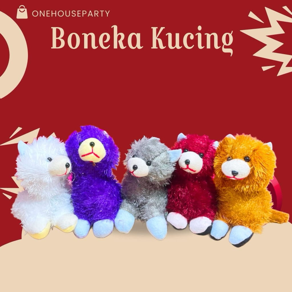 Boneka Kucing OB Mini Cat Boneka Kucing Rasfur Random duduk Onehouseparty
