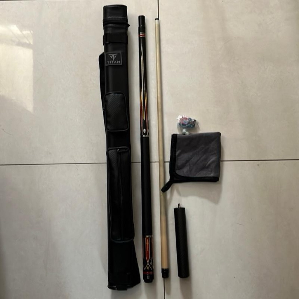 Stick Billiard Fury Ty Knight Red  + Tas Billiard Titan Carbon 1x1 Preloved Mulus