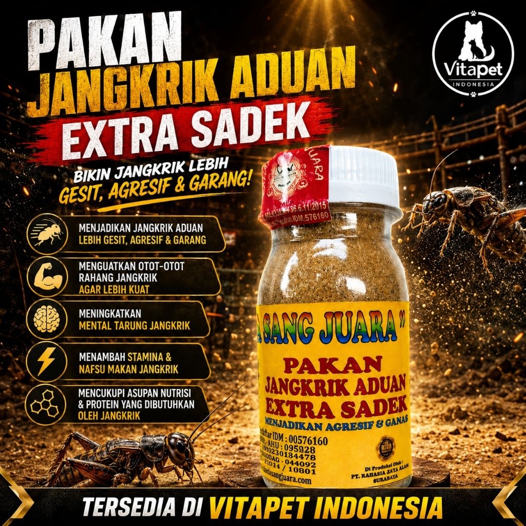 Pakan Jangkrik Extra Sadek 50gr | Nutrisi Jangkrik Aduan Berkualitas