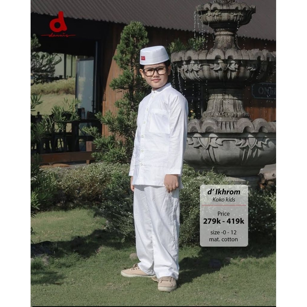 Koko Anak Putih Oneset Baju Manasik Dannis Takwa Ikhrom
