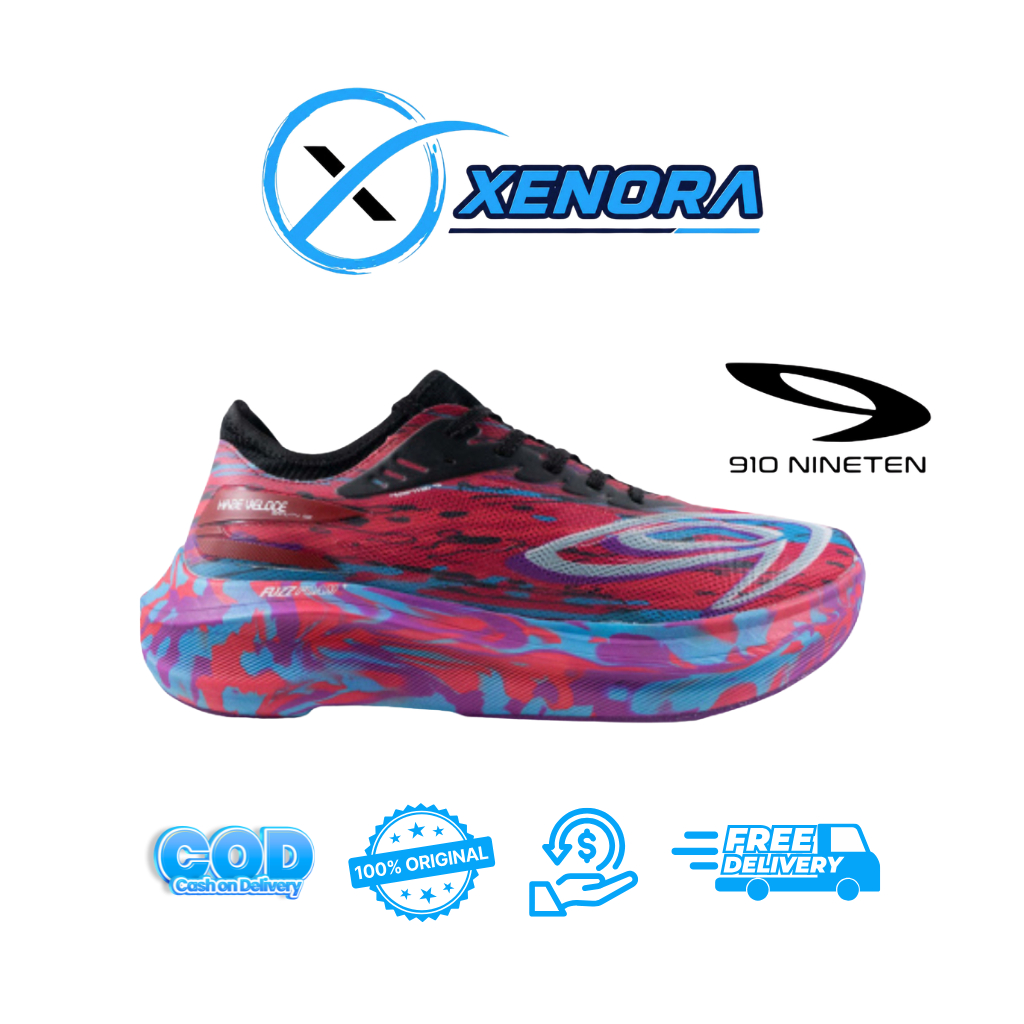 HAZE VELOCE GRAVITY MERAH BIRU UNGU/SEPATU LARI HAZE VELOCE 910 NINETEN