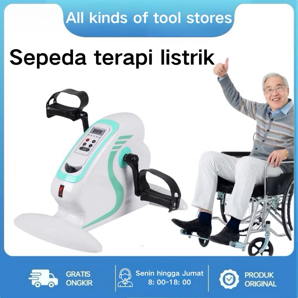 ( Garansi 12bulan  )  Mini Electric Workout Bicycle/Electric Static Terapi Peralatan Kebugaran Seped