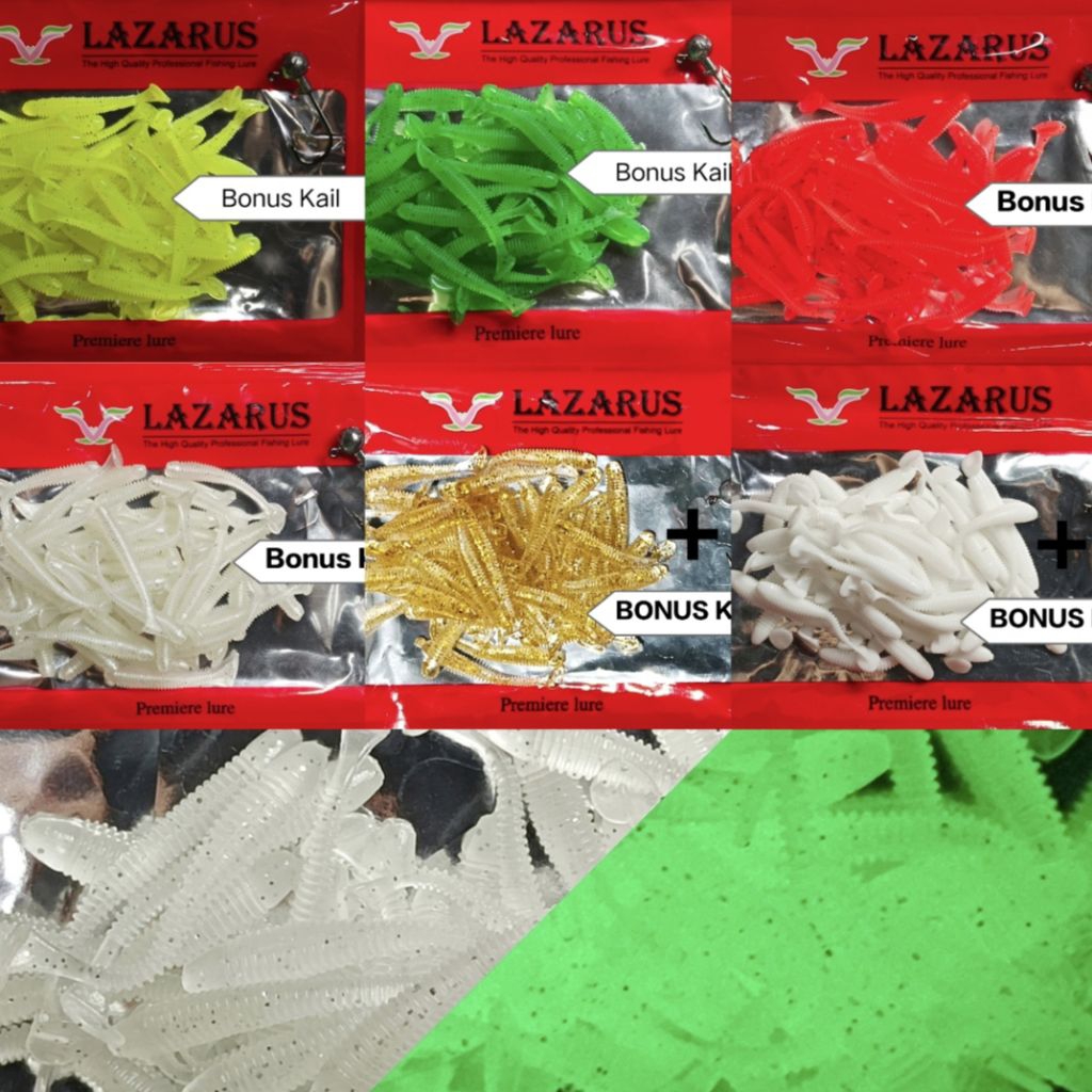 SOFTLURE PADDLE TAIL 5cm (BONUS HOOK) LAZARUS ISI 50pcs
