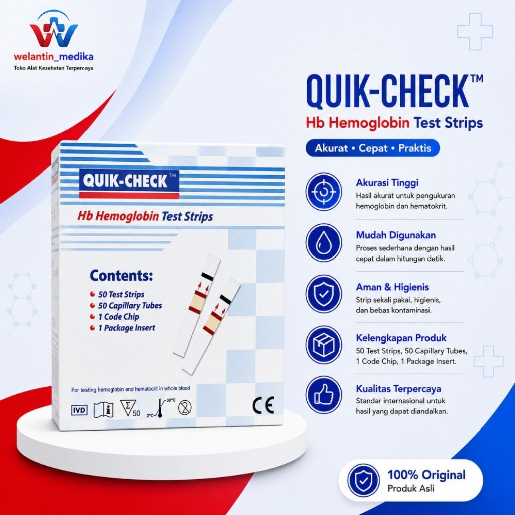 Strip Hb Quik-Check / Strip Hemoglobin Quik-Check isi 50 strip