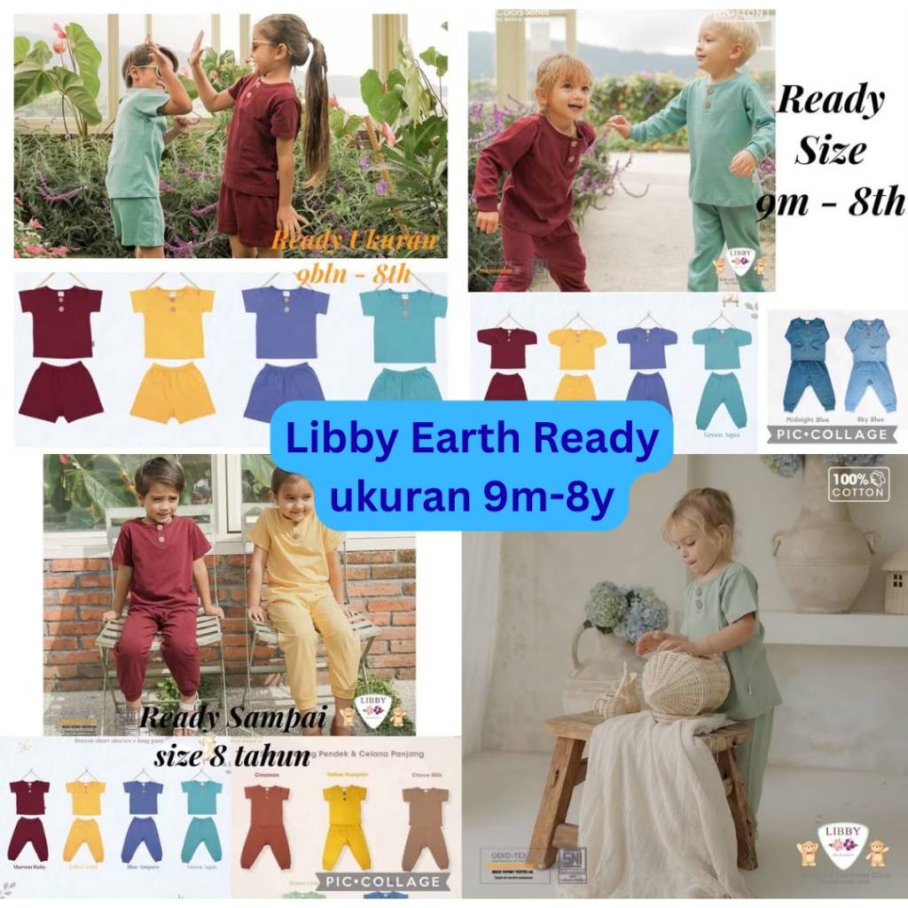 Libby FAVE SET Stelan Pendek celana Panjang Libby earth color series