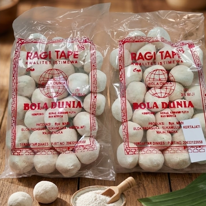 PROMO Ragi tape instan bola dunia besar 1pak isi 25 butir