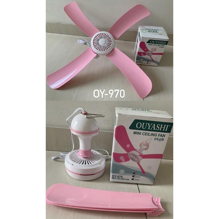 Kipas Angin Gantung Ouyashi OY-970 Pink / Kipas Gantung Ouyashi 31CM 25W 4 Baling / Kipas Baling