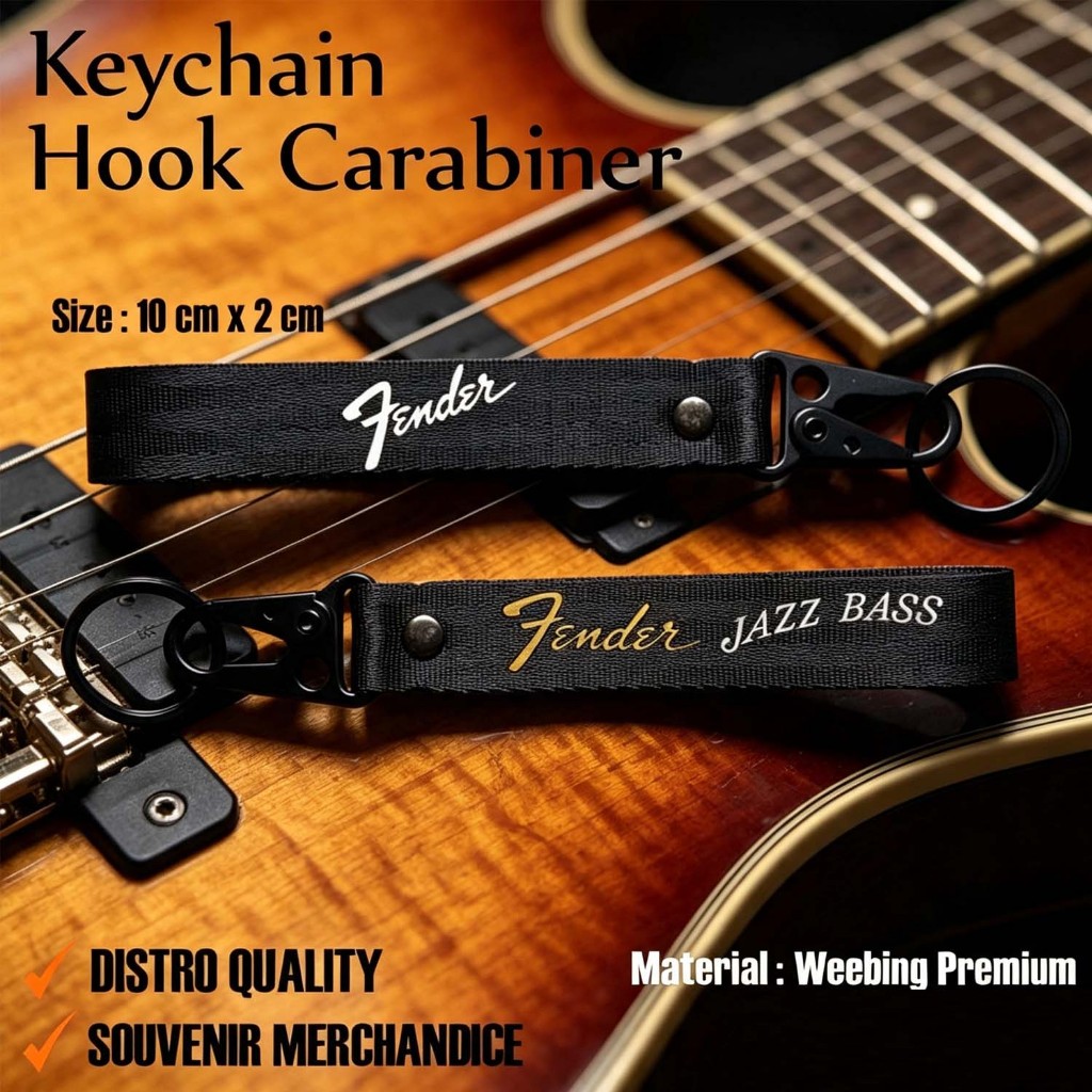 GANTUNGAN KUNCI FENDER - KEYCHAIN FENDER JAZZ BASS - KARABINER BASS FENDER JAZZ BASS