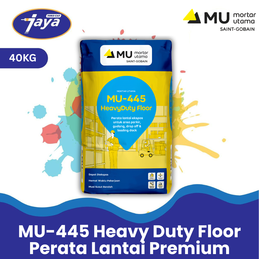 MU445 Mu 445 Heavy Duty Floor Perata Lantai Premium 40KG 40 Kg Mortar Utama Saint-Gobain