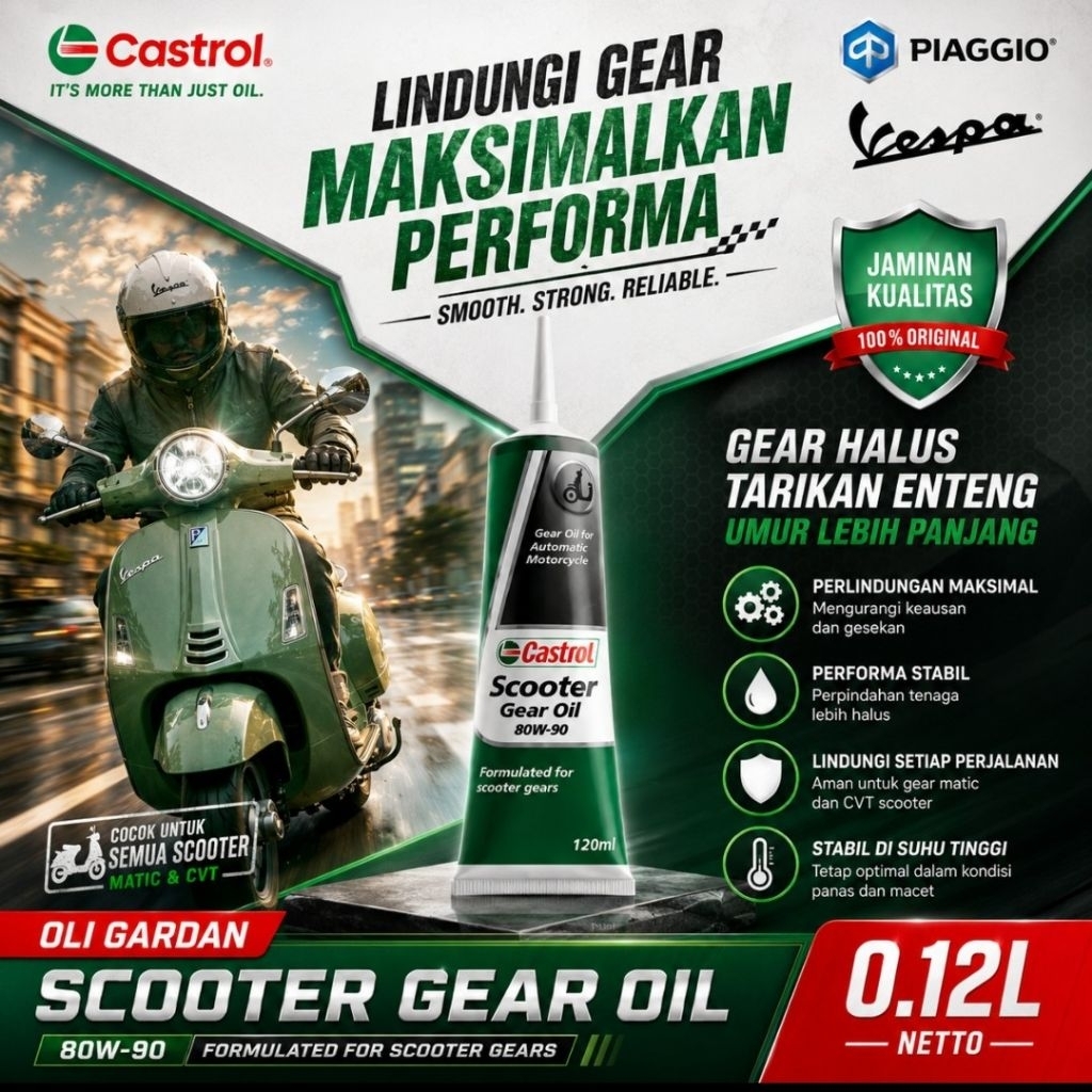 oli gardan oli hub castrol cocok untuk vespa matic