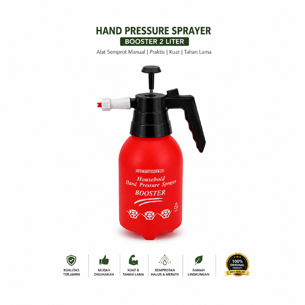 Hand Sprayer BOOSTER 2 Liter Pressure Sprayer Manual Alat Semprot Tanaman Disinfektan High Pressure 